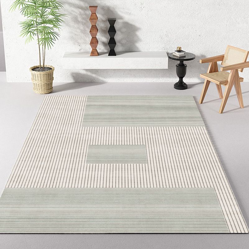 Contemporary Green Carpet Polyester Pattern Carpet Stain Resistant Carpet for Home Decor