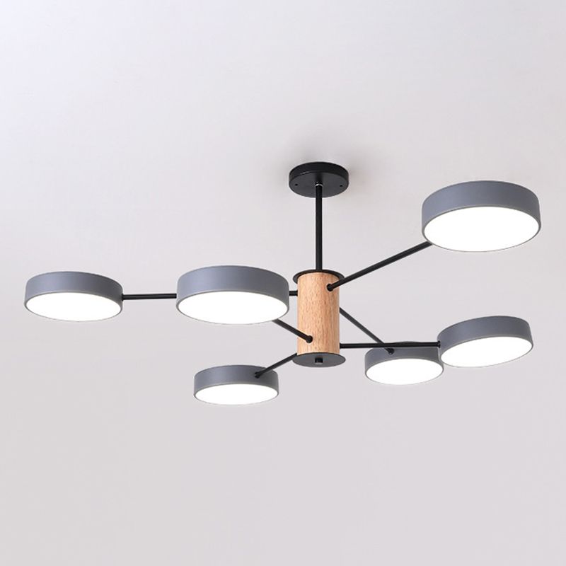 Moderne stijl cilinder kroonluchter verlichtingsarmaturen multi -lights metalen hangende lampen