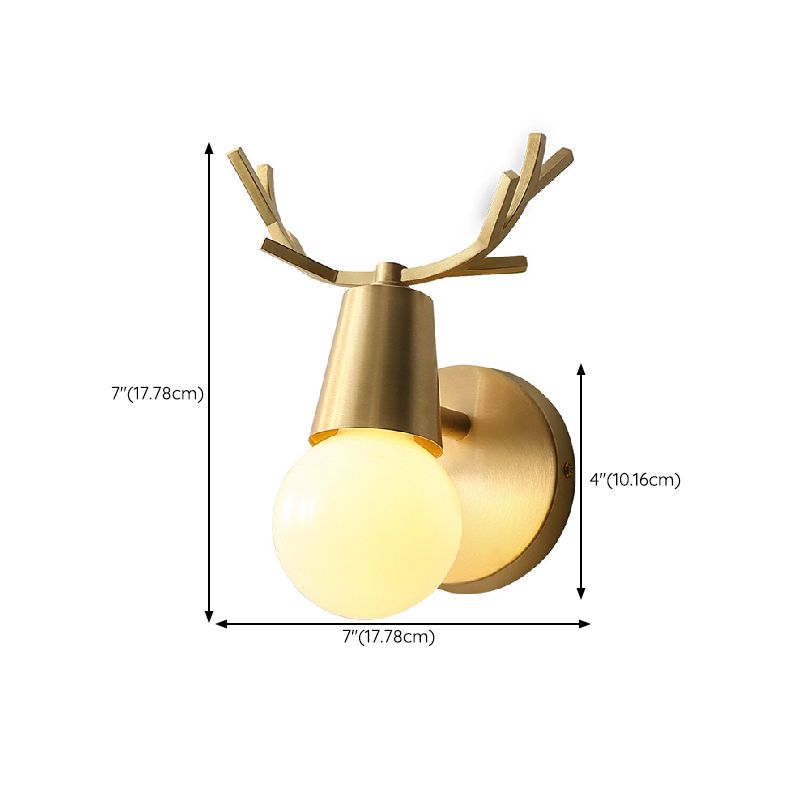 Contemporary Single Golden Wall Mounted Sconce Unique Metal Wall Light
