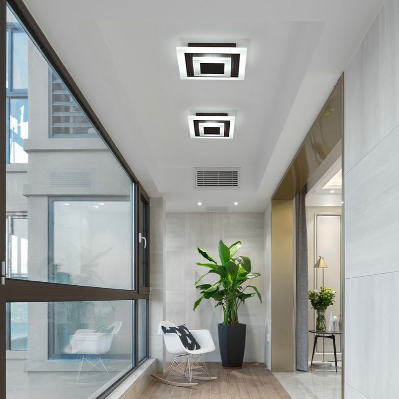 Modern Minimalist Style Flush Mount Ceiling Lighting Fixture Acrylique 1 Light Flushmount