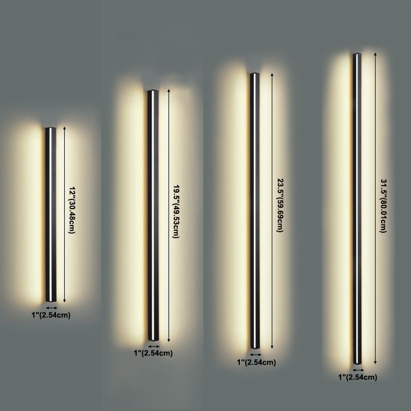Bar Shaped Wall Sconce Light Minimalist Metal LED Wall Mounted Lamp over Bed