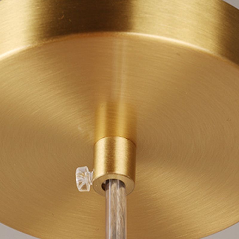 1-Licht-Schlafzimmer Decke Anhänger moderne Messing-Droplampe mit Kugelkristallschatten