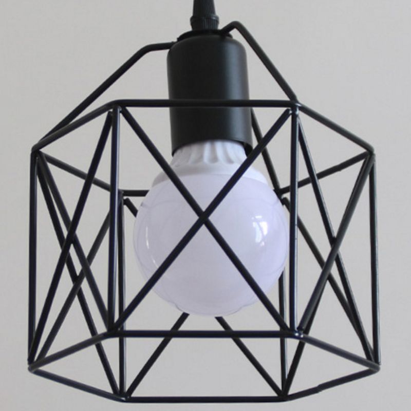 Geometric Shape Metal Island Pendant Industrial Style Island Lighting for Hallway