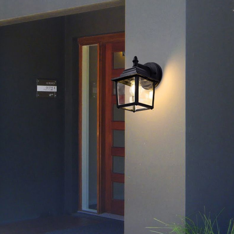 Illuminazione da parete in metallo geometrico stile industriale 1 lampada montata a parete leggera in nero