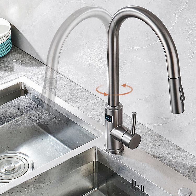Touch Sensor Kitchen Sink Faucet Swivel Spout with Pull Down Sprayer
