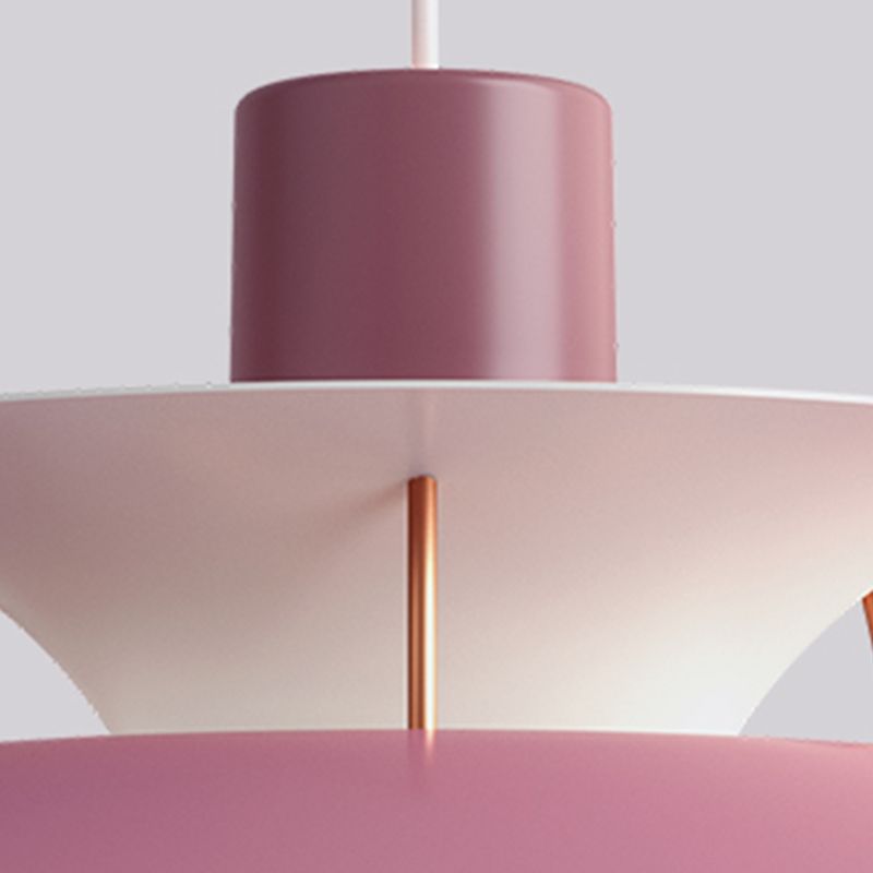 Nordic Style Hanging Light Colorful Metal Shade Pendent Lighting Fixture for Sitting Room