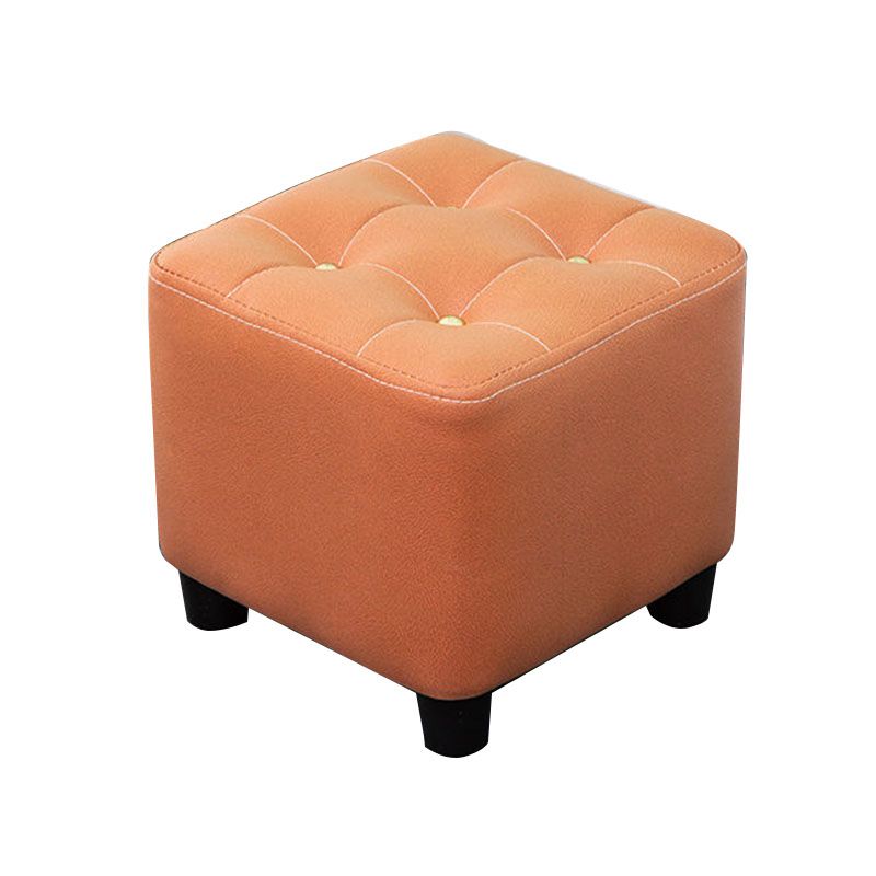 Tufted Ottoman Whole Colored Fabric Water Resistant Square Modern Ottoman