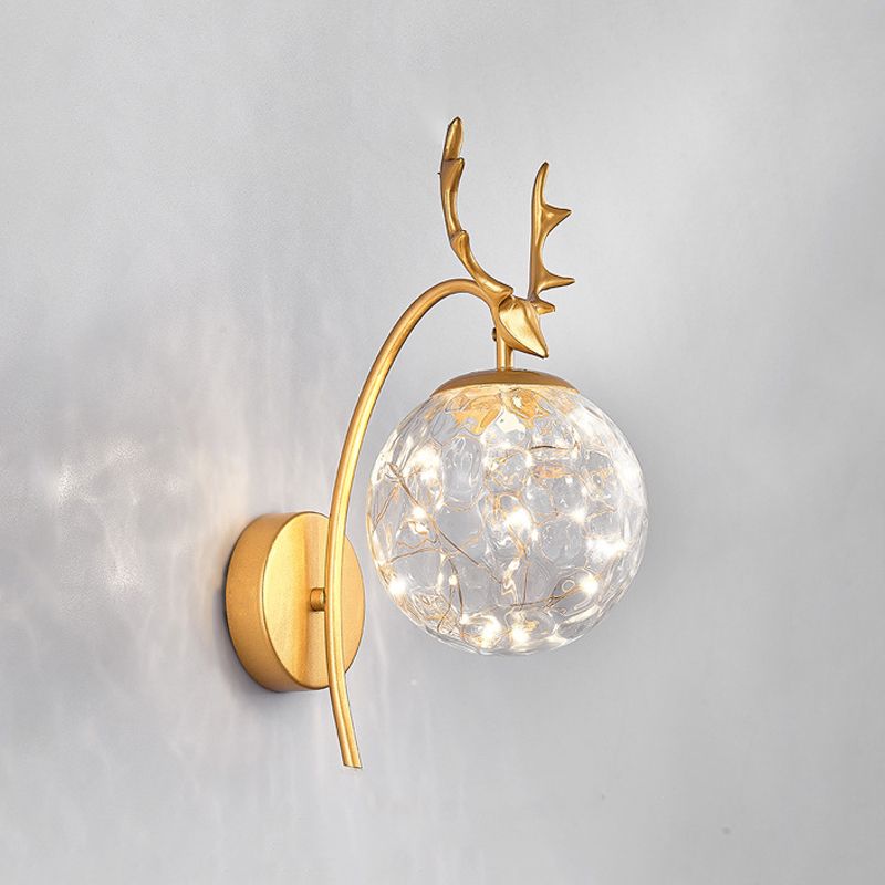Modern Style Spherical Shape Wall Sconce Metal 1 Light Sconce Lighting for Bedroom