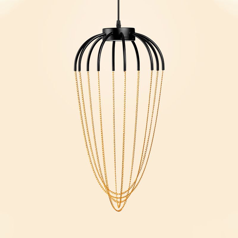 19 "/ 21" W CALIST PENDANT ÉCLAIRAGE LECLURATION METAL 1 LUMIÈRE LUMINE CONtemporaine Hanging Light en noir et or