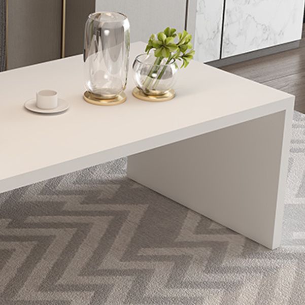 Mesa moderna de madera de pino para mesa blanca rectangular de restaurante con base de pedestal doble