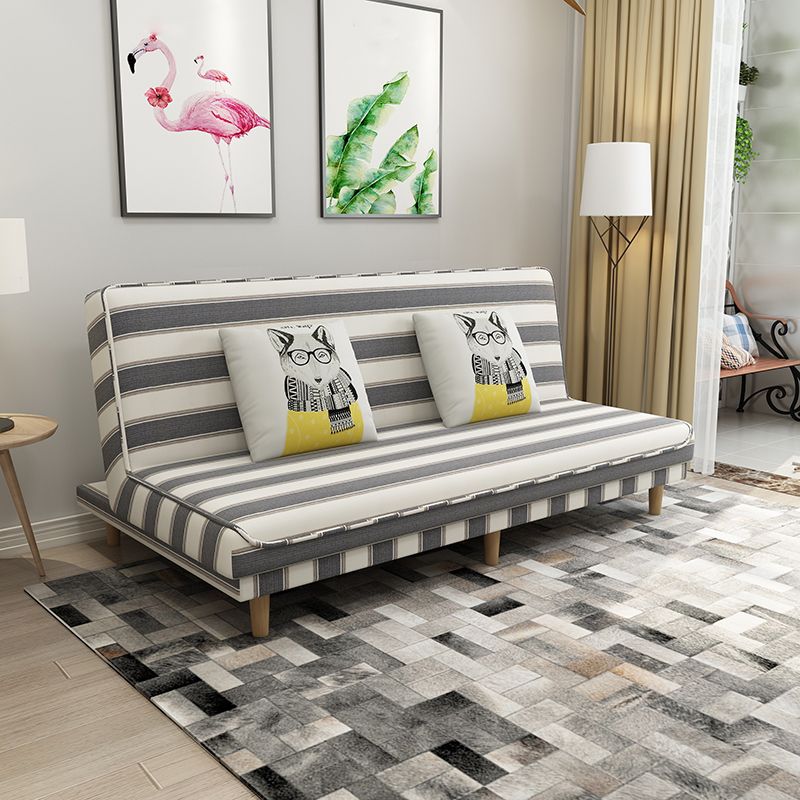 Fabric Adjustable Sleeper Sofa Split Back 59"/66.93"/70.87" Wide Armless Sofa Bed