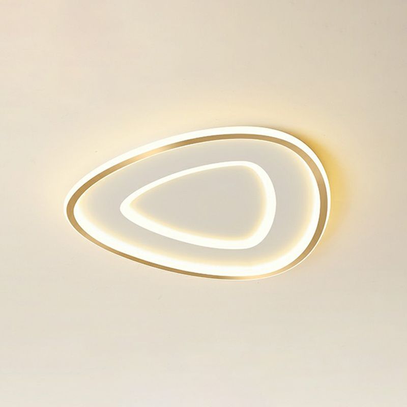 Gold Teardrop Shaped Ceiling Lighting Simplicity LED Acrylic Flush Mount Fixture