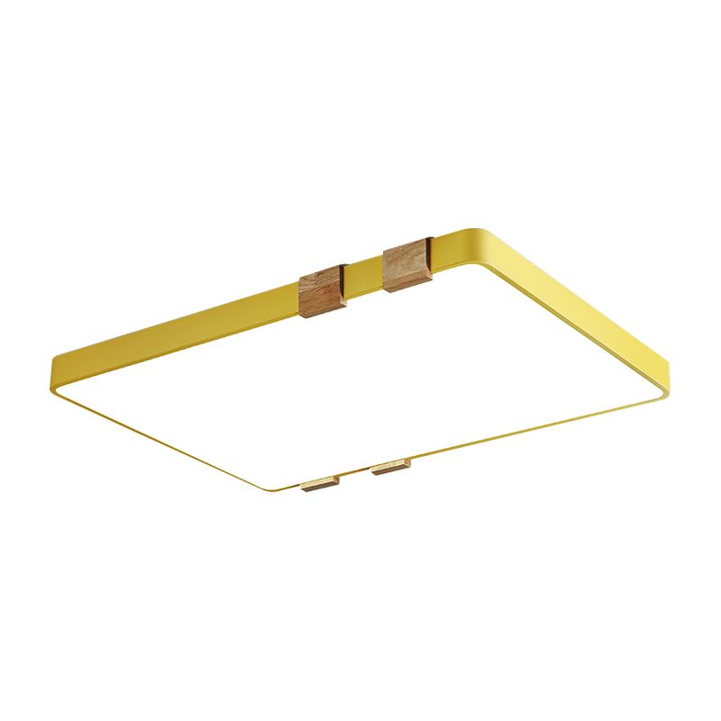 Fixation rectangulaire Plafond Nordique Acrylique 1-Rose légère / jaune / Bleu Flush Mount Lamp in Warm / White Light