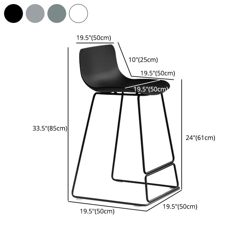 Modern Style Bar-stool Plastic Counter Bar Stool with Metal Legs for Kitchen