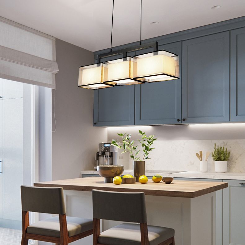 Modern Kitchen Island Lighting Cube Island Lighting Metal 3 Light Island Lights