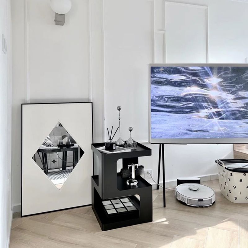 21.7" Tall Block End Table 3-Tier Metal Accent Side Table for Living Room