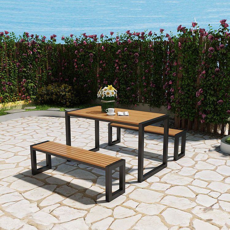Modern Rectangular Picnic Table 1/2/3 Pieces Reclaimed Wood Dining Picnic Table Set