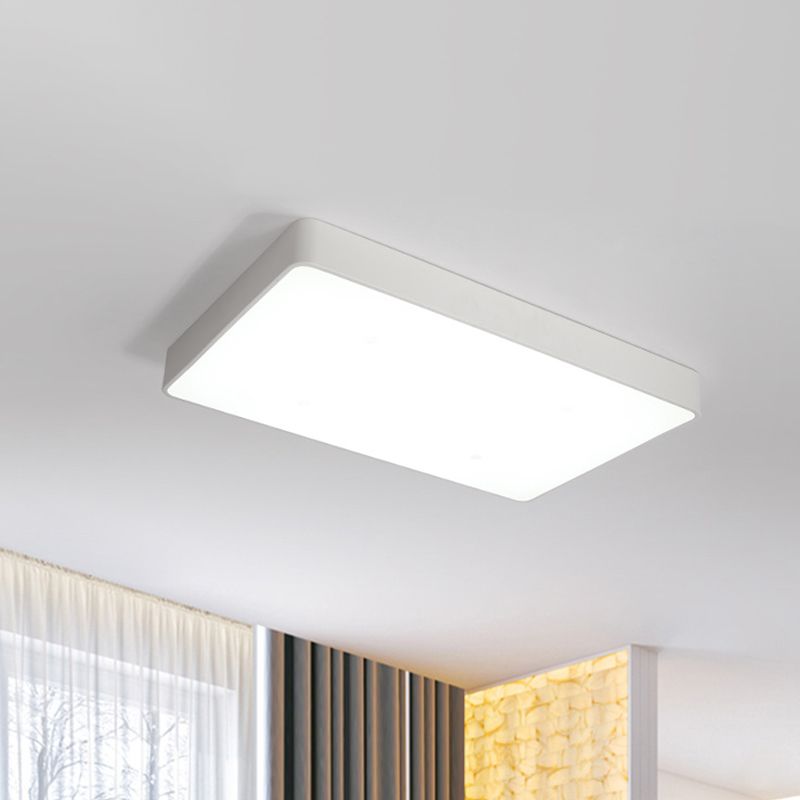 Plafoniera da incasso a LED rettangolare in ferro nero/bianco con montaggio a incasso Simplicity con diffusore in acrilico