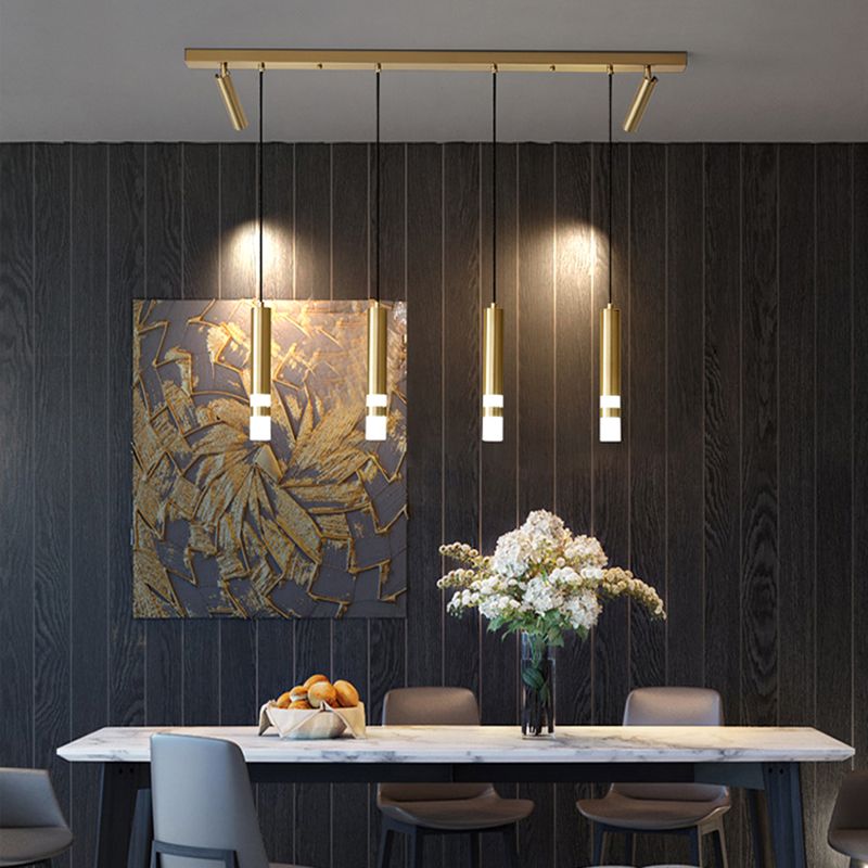 Zylinder Esszimmer Island Leuchte Metall LED Nordic Island Deckenleuchte in Gold