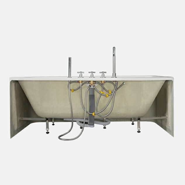 Contemporary Stand Alone Tub with Drain Bathroom White Acrylic Bathtub