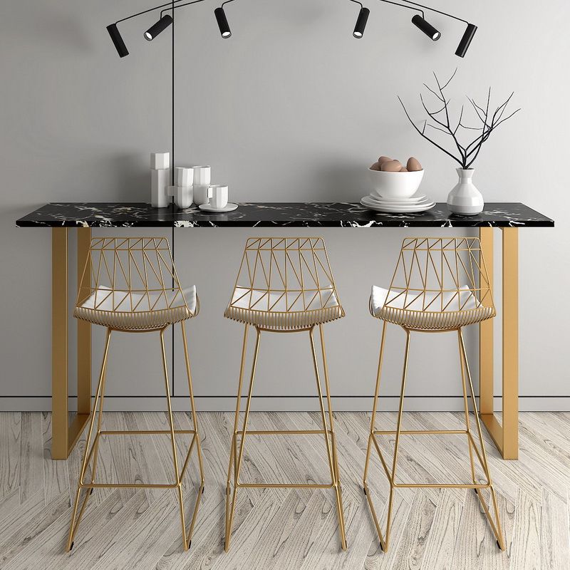 Faux Marble Table Modern Style Bistro Bar Table for Living Room
