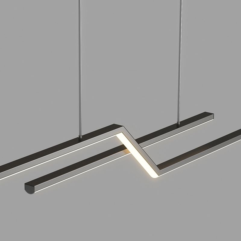 Metal Linear Shape Chandelier Light Modern Style 2 Lights Chandelier Light Fixture
