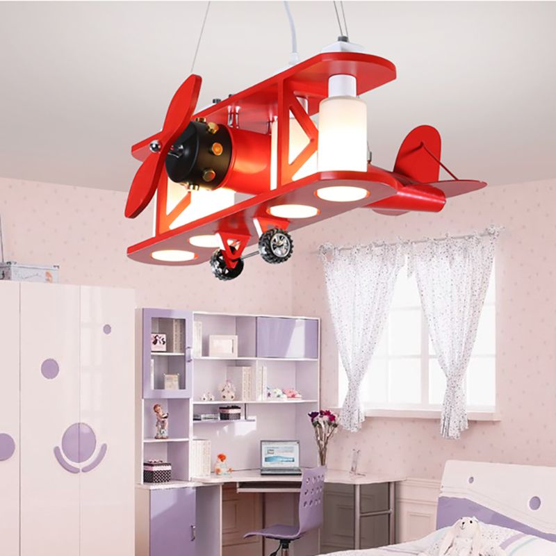 Glider Shape Pendant Light 4 Lights Cool Metal Hanging Light for Kindergarten Cloth Shop