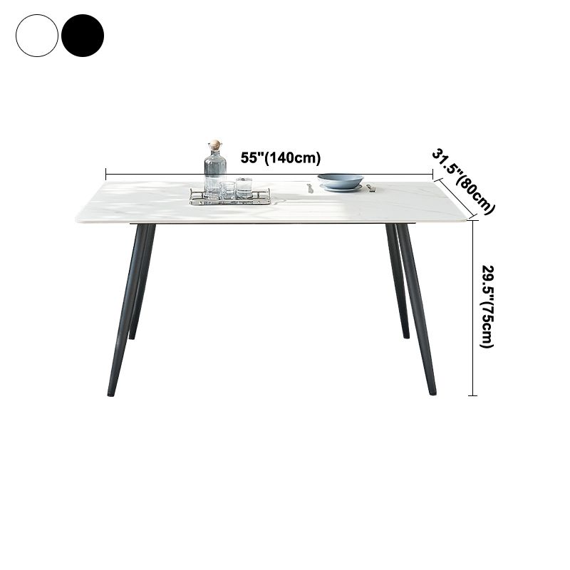 Mesa de comedor de rectángulo industrial de metal mesa de piedra sinterizada para comedor
