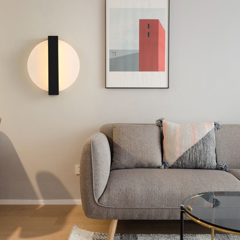 Single Contemporary Wall Mounted Sconce Brass/Black/White LED Wall Light for Bedroom