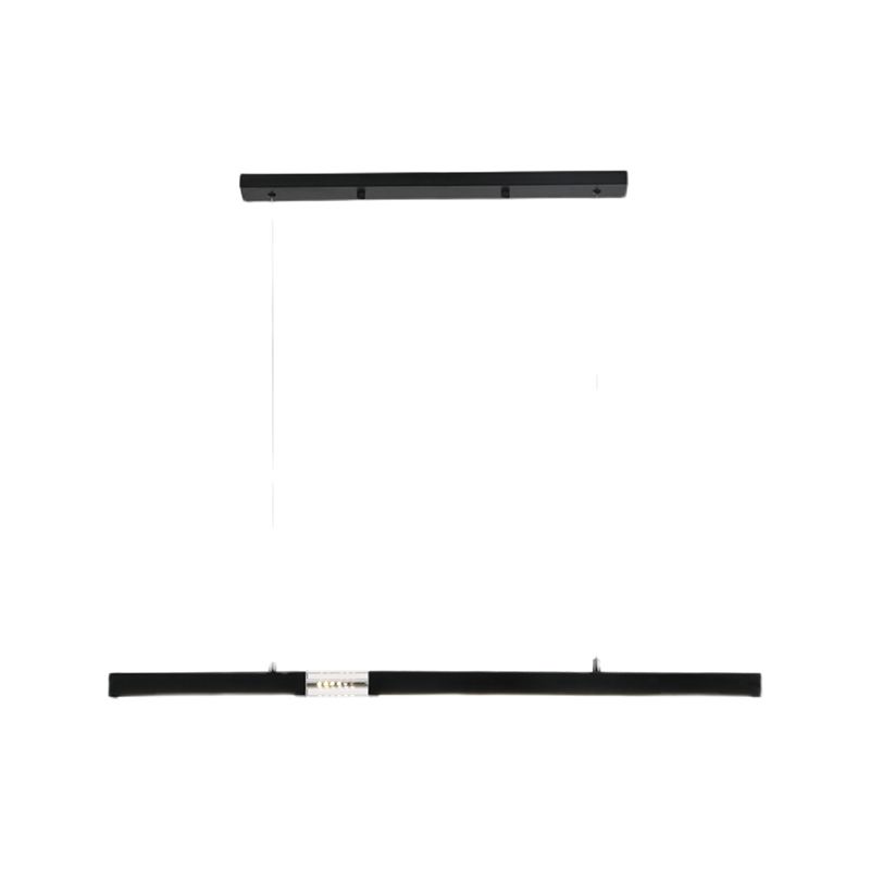 Moderne Rechteckinselinsel Kronleuchter 1-Licht-LED-Anhänger Beleuchtungskörper mit Kristall