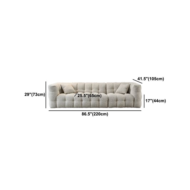 Contemporary Square Arm Tufted Tight Back Sofa Couch for Living Room