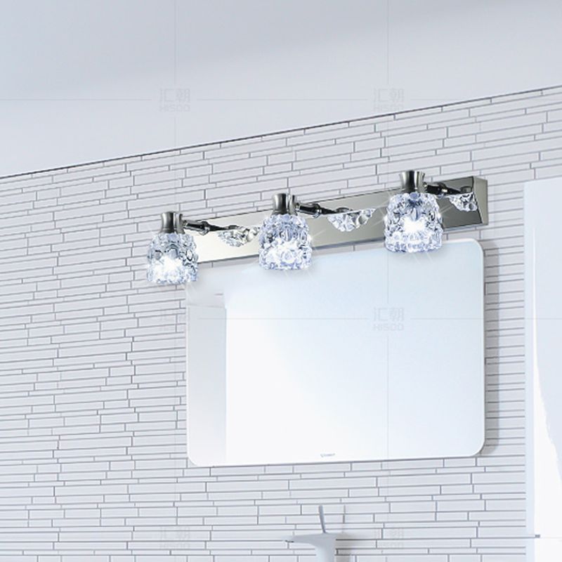 Geometric Vanity Lighting Modern Style Crystal Multi Lights Vanity Sconce Lights