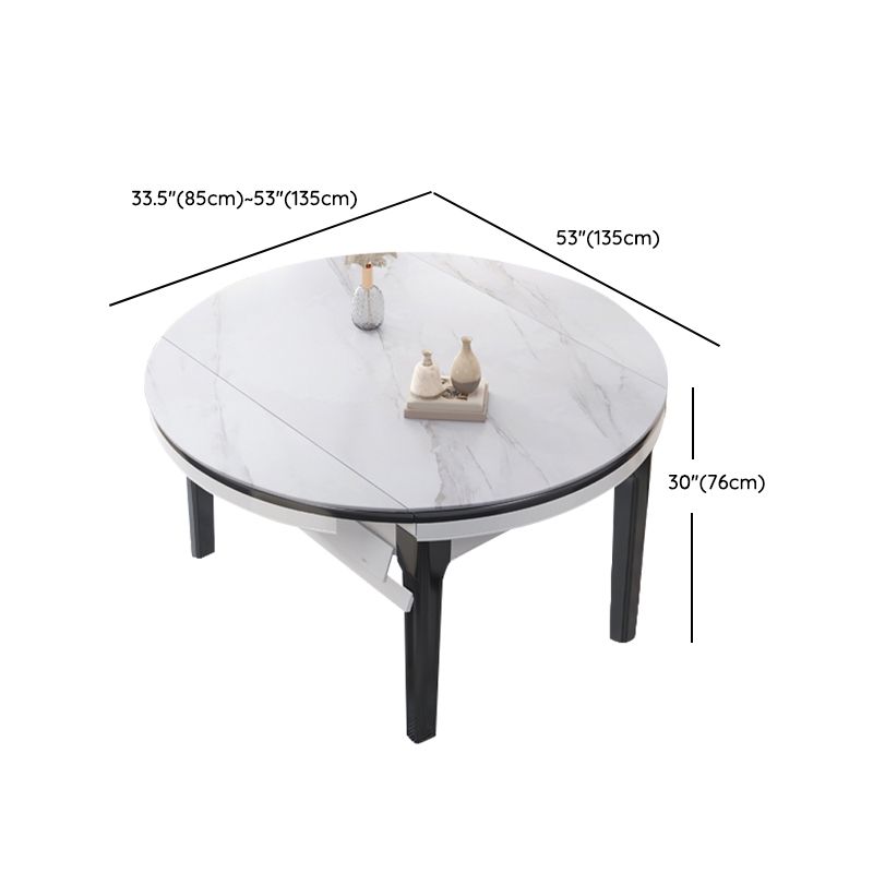 Modern Foldable Dining Set 1/7 Pieces White Dinette Set with Wooden Chairs