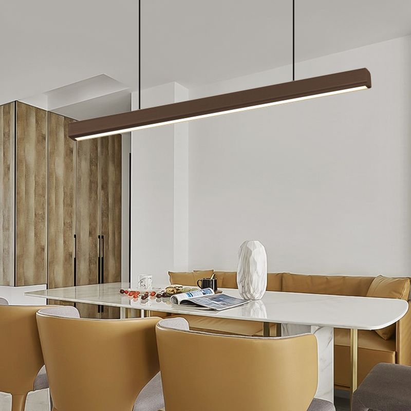 Minimalist Linear Island Pendant Lighting, 1-Light Acrylic Hanging Lights for Kitchen Island