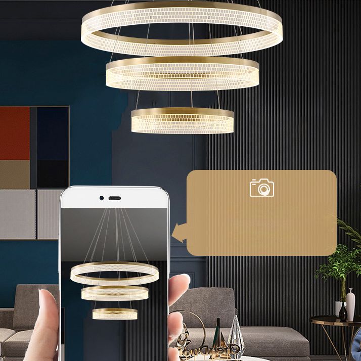 Lumières de lustre en cercle contemporain