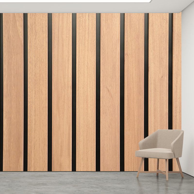 Industrial Wood Texture Wall Mural Mildew Resistant for Sleeping Room