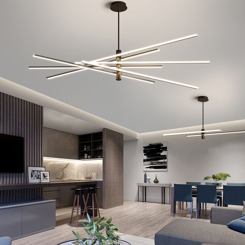 Contemporary Linear Chandelier Lights Metal Chandelier Lighting Fixtures