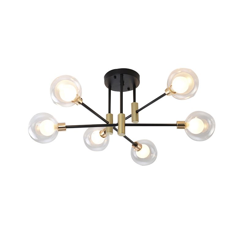Modern Simple Ceiling Light Ball Shape Glass Shade Ceiling Lamp for Bedroom