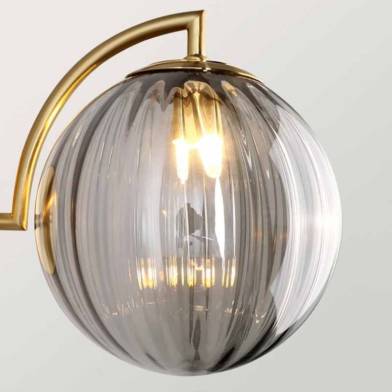Metal Wall Sconce Ball Shape Modern Vanity Lamp with Glass Shade for Bathroom