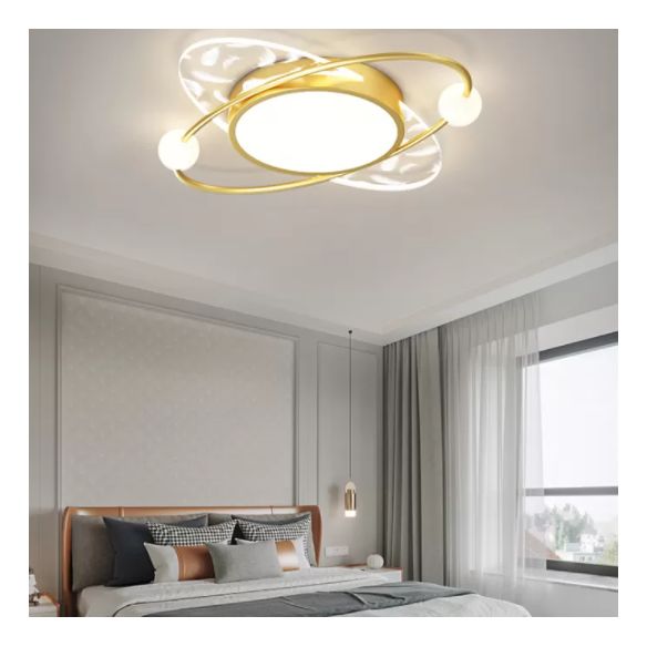 Luz de techo de pluma LED contemporánea de montaje ovalado de acrílico para dormitorio