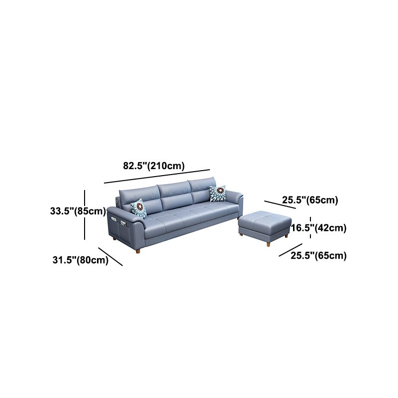 Fabric Cushion Back Sectional Sofa 33.46"High Cushion Back Sofa with Storage