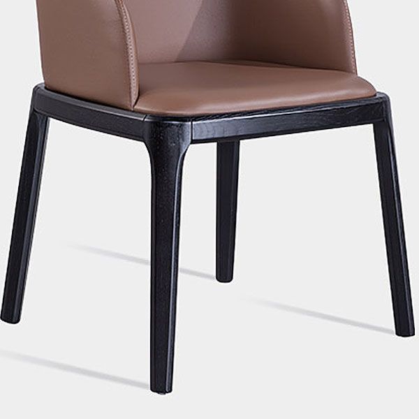 Silla de comedor industrial Ash Parsons, silla auxiliar de cuero con acabado mate (juego de 2)