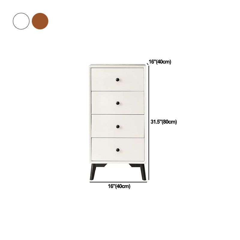 Modern Wooden Lingerie Chest Bedside Vertical Storage Chest in White and Brown