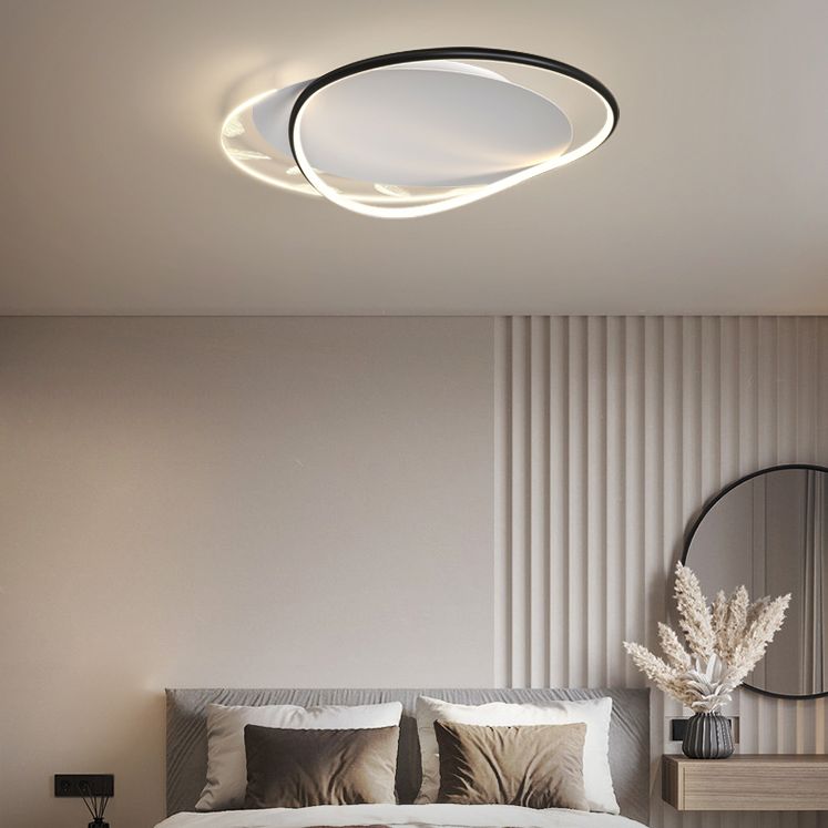 Minimalist Trendy Feather Ceiling Lamp Acrylic Bedroom LED Flush Mount Light Fixture