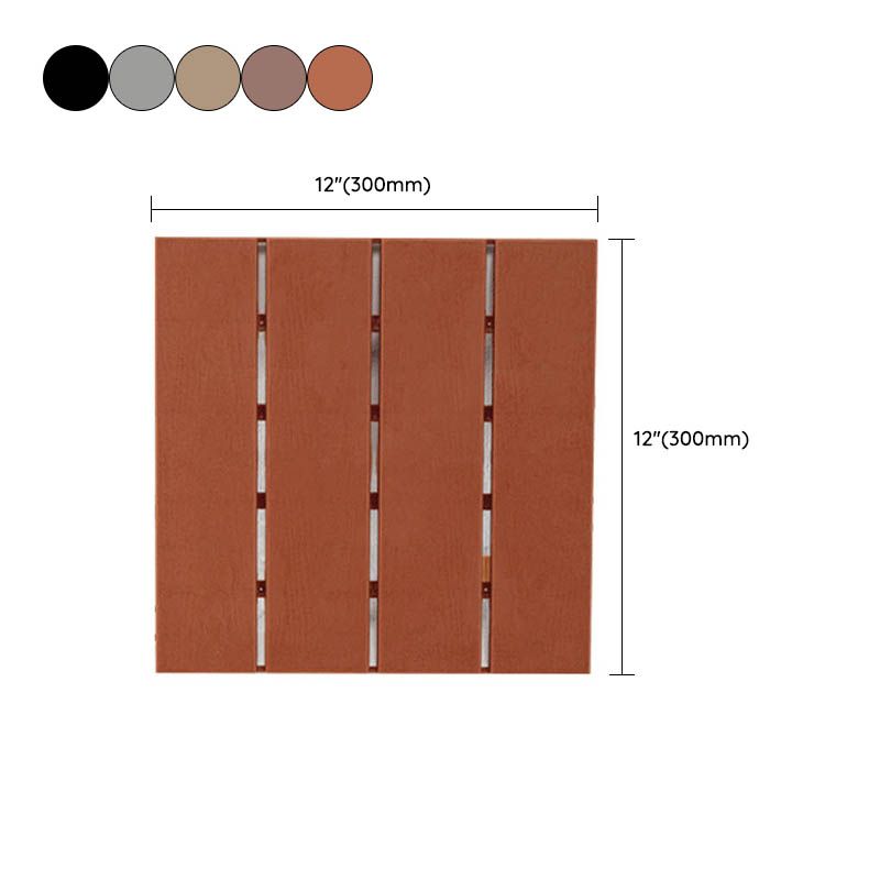 Modern Wood Decking Tiles Solid Color Interlocking Patio Flooring Tiles