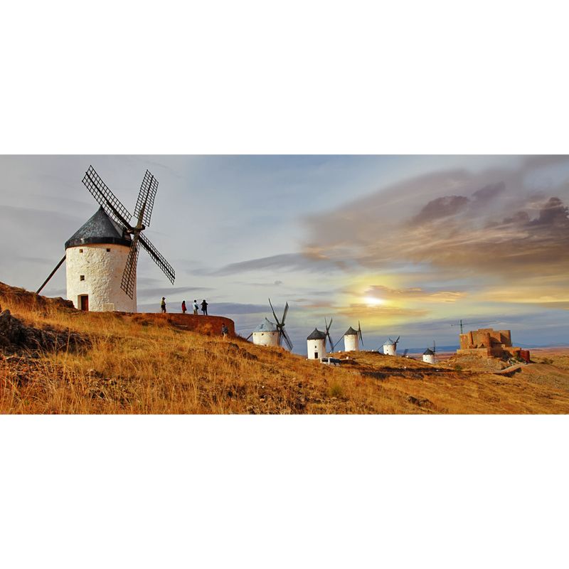 Extra Large Windmill Mural Brown Non-Woven Wall Art for Home Decor, Personalised