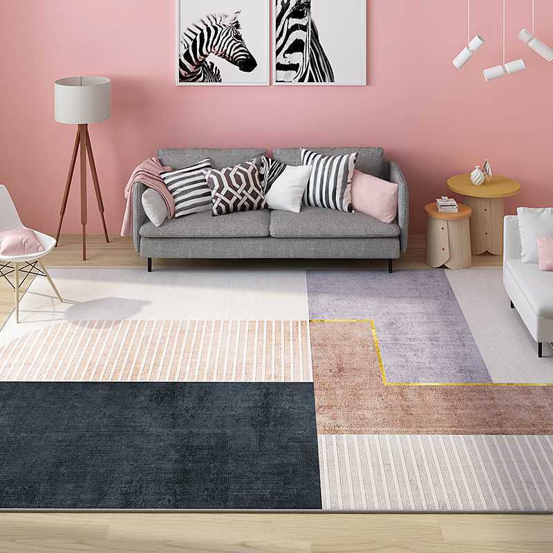 Alfombra de alfombra nórdica de naranja para la alfombra de color de color poliéster para la alfombra lavable para sala de estar