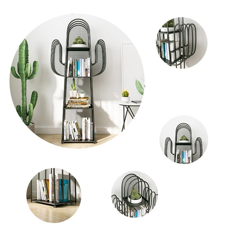 Scandinavian Antique Finish Shelf Bookcase Metal Etagere Bookshelf , 59.05" H