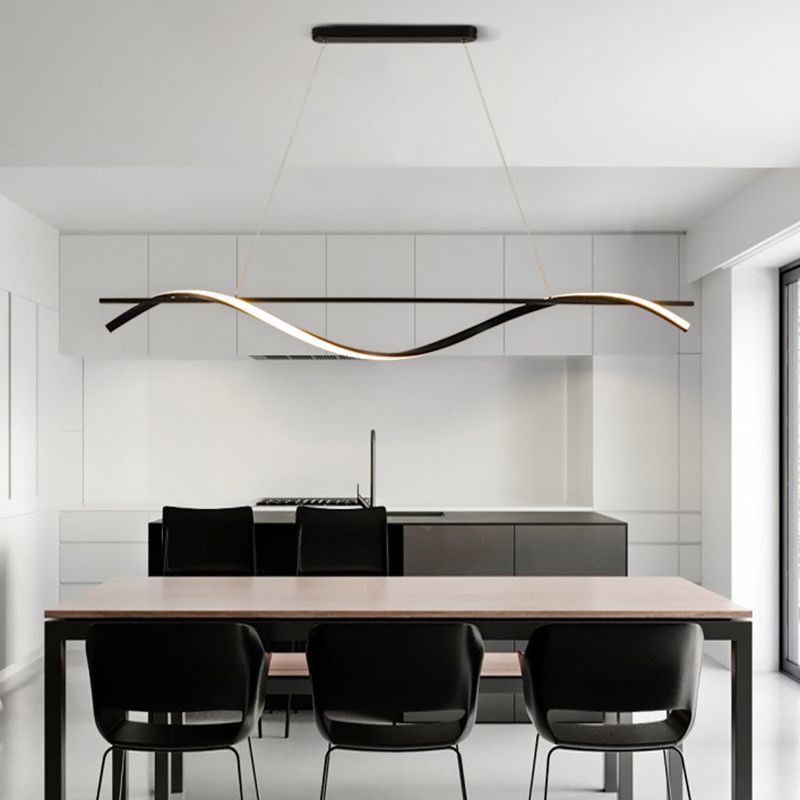 Fissaggi dell'illuminazione dell'isola Wave Acrilico Idee di illuminazione dell'isola moderna per il ristorante