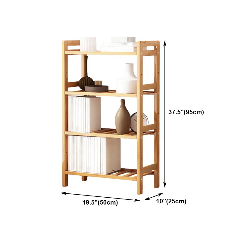 Etagere Bookcase Bamboo Open Back Shelf Bookcase for Study Room